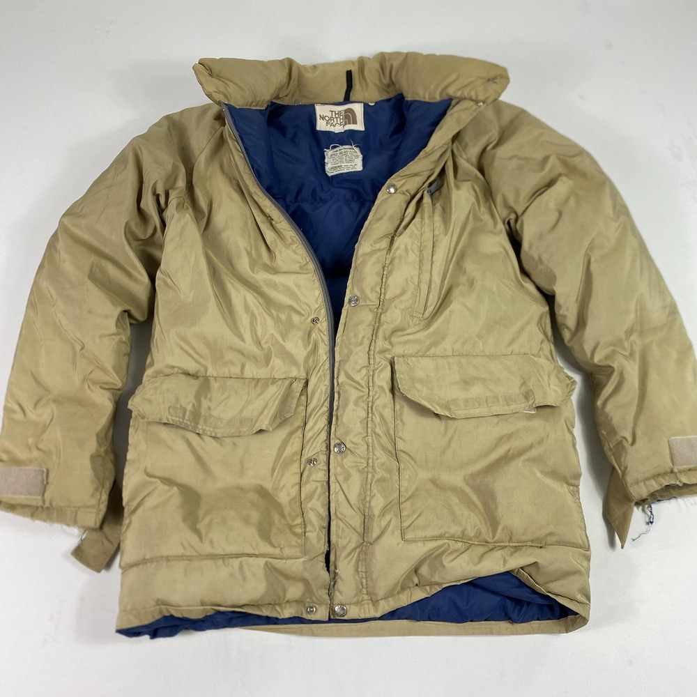 Vintage The North Face Down Puffer Jacket Mens XL Tan Parka Coat Brown Tag 70s